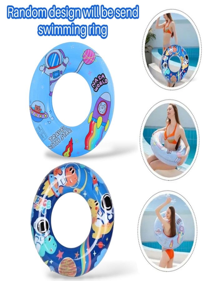 AMYCAUR Kids Swimming Ring, Cartoon Print Pool Float (1 Pcs) Inflatable Safety Tube for Toddlers, Safe & Comfortable Swim Tube for Toddlers, Suitable for 3+ Years Children's (Space) - Image 2